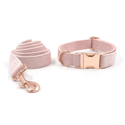 Velvet Rose Gold Pet Collar Leash - YOUYA PET