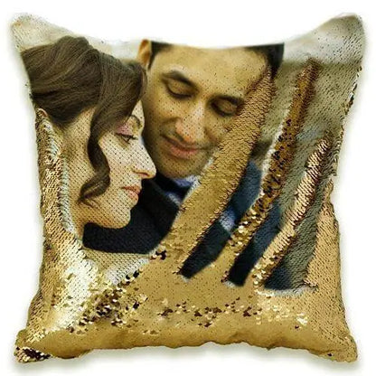 Custom Photo Cushion Cover Diy Personalized Sequin Luminous Pillowcase Room Decoration Baby Wedding Pet Photos Printed - YOUYA PET