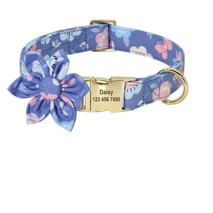 Fashion Printed Dog Collar Personalized Nylon Dog Collar Custom Pet Puppy Cat Collars Engraved ID Tag Collars Dog Accessories - YOUYA PET