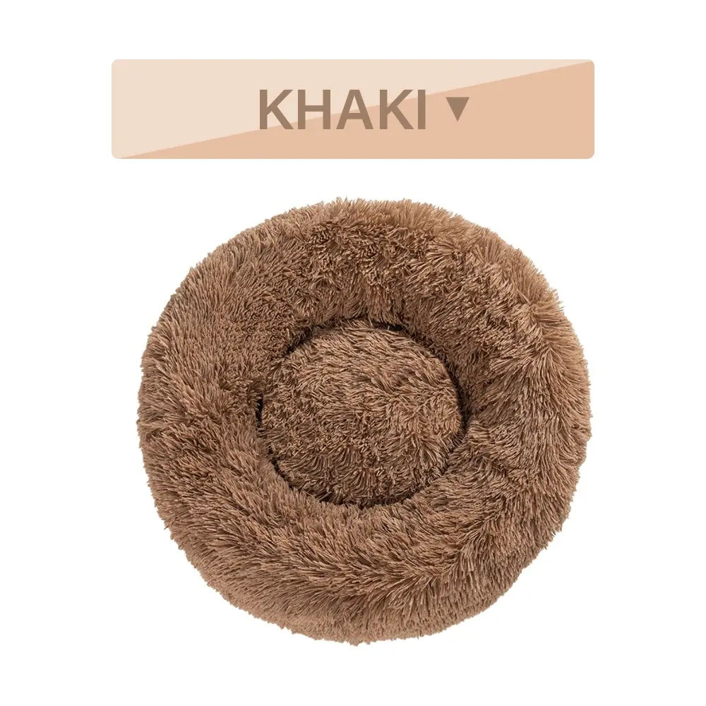 Fluffy Donut Dog Bed  Warm Soft Long Plush - YOUYA PET