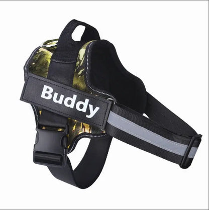 Personalized Dog Harness NO PULL Reflective Breathable Adjustable Pet Harness Vest For Small Large Dog Custom Patch Pet Supplies - YOUYA PET