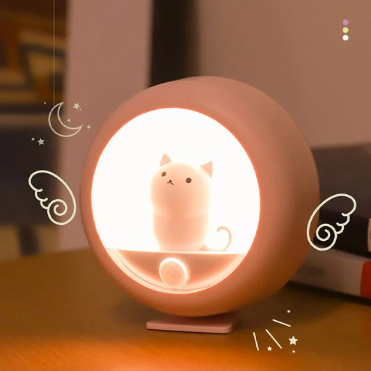 Creative Body Induction Cat Night Light Pet Bedroom Atmosphere Lamp Cabinet Light Wall Lamp Human Body Motion Sensor Bedroom Lamps - YOUYA PET