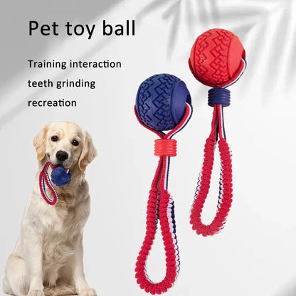 Interactive Dog Toy Ball Interactive Teether With Rope Dog Ball Pet Supplies Chewing Ball Training For Living Room Lake Beach Pets Products - YOUYA PET