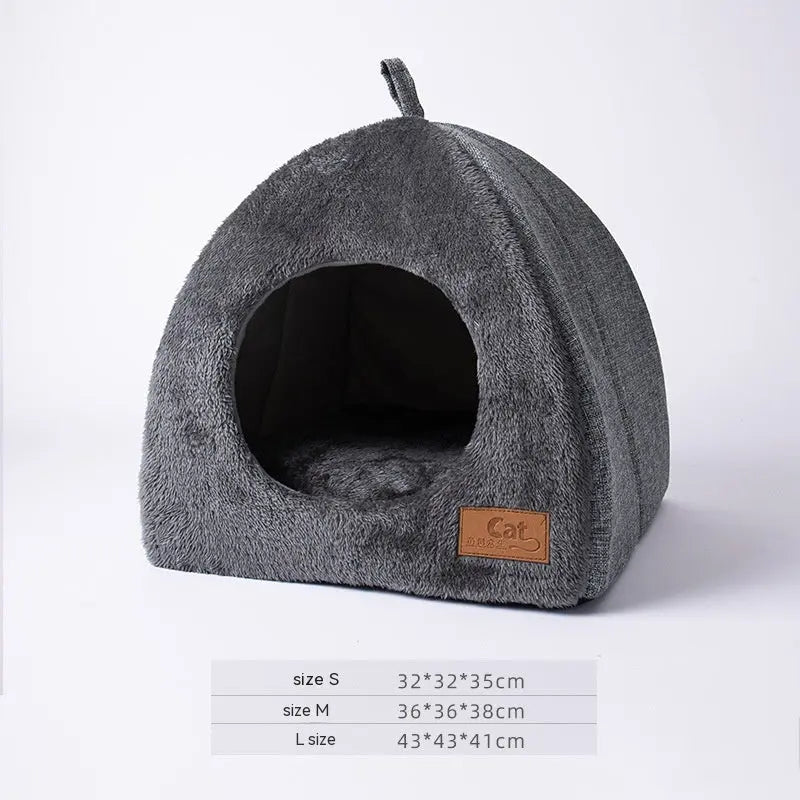 Triangle Cat Nest Closed Warm Thickened Pet Bed - YOUYA PET