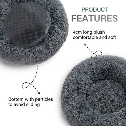 Fluffy Donut Dog Bed  Warm Soft Long Plush - YOUYA PET