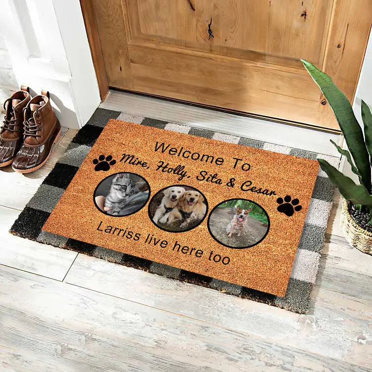 Custom Doormat Personalized GiftsText Name Pet Dog Cat Photo Indoor Outdoor Carpet Door Mat - YOUYA PET