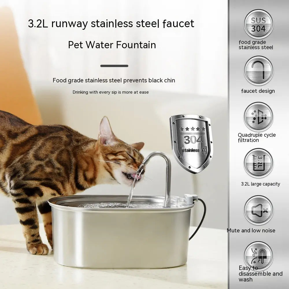 Stainless Steel Pet Water Dispenser - YOUYA PET