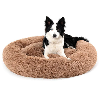 Fluffy Donut Dog Bed  Warm Soft Long Plush - YOUYA PET