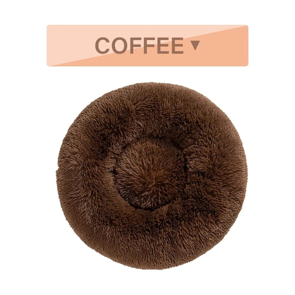 Fluffy Donut Dog Bed  Warm Soft Long Plush - YOUYA PET