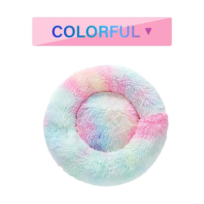 Fluffy Donut Dog Bed  Warm Soft Long Plush - YOUYA PET