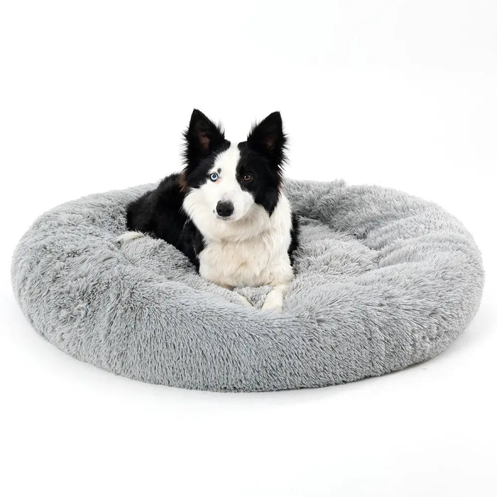 Fluffy Donut Dog Bed  Warm Soft Long Plush - YOUYA PET