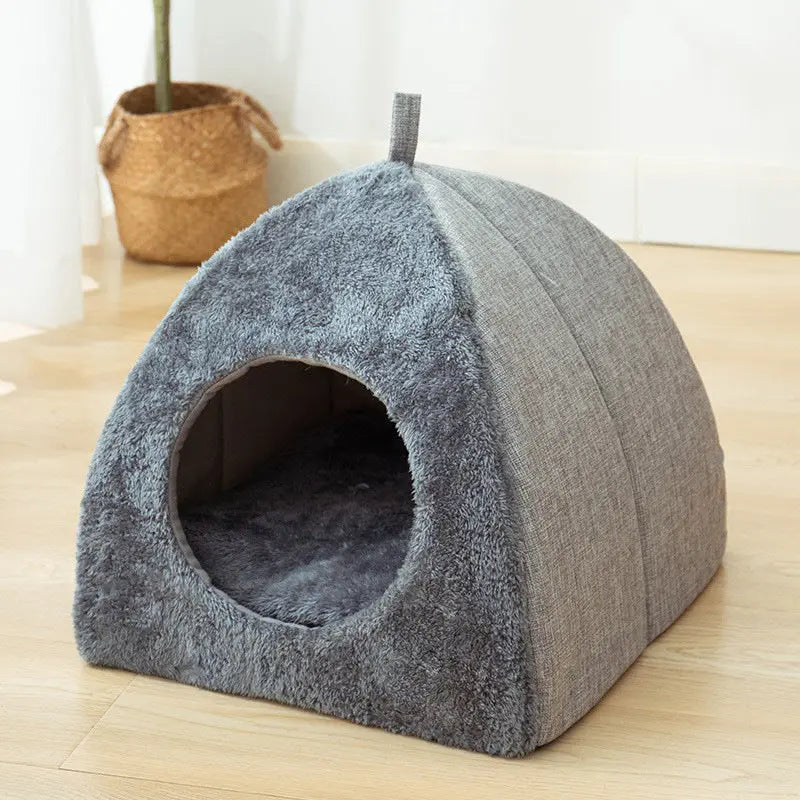 Triangle Cat Nest Closed Warm Thickened Pet Bed - YOUYA PET