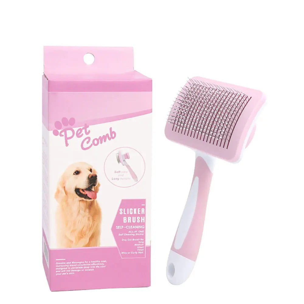 Self Cleaning Slicker Brush Cats Pets One Click Cleaning Function - YOUYA PET