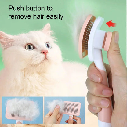 Self Cleaning Slicker Brush Cats Pets One Click Cleaning Function - YOUYA PET