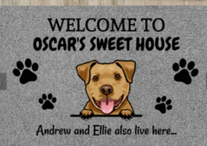 Custom Doormat Personalized GiftsText Name Pet Dog Cat Photo Indoor Outdoor Carpet Door Mat - YOUYA PET