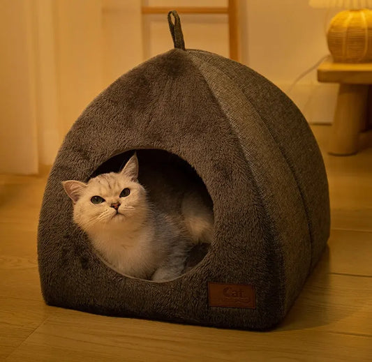 Triangle Cat Nest Closed Warm Thickened Pet Bed - YOUYA PET