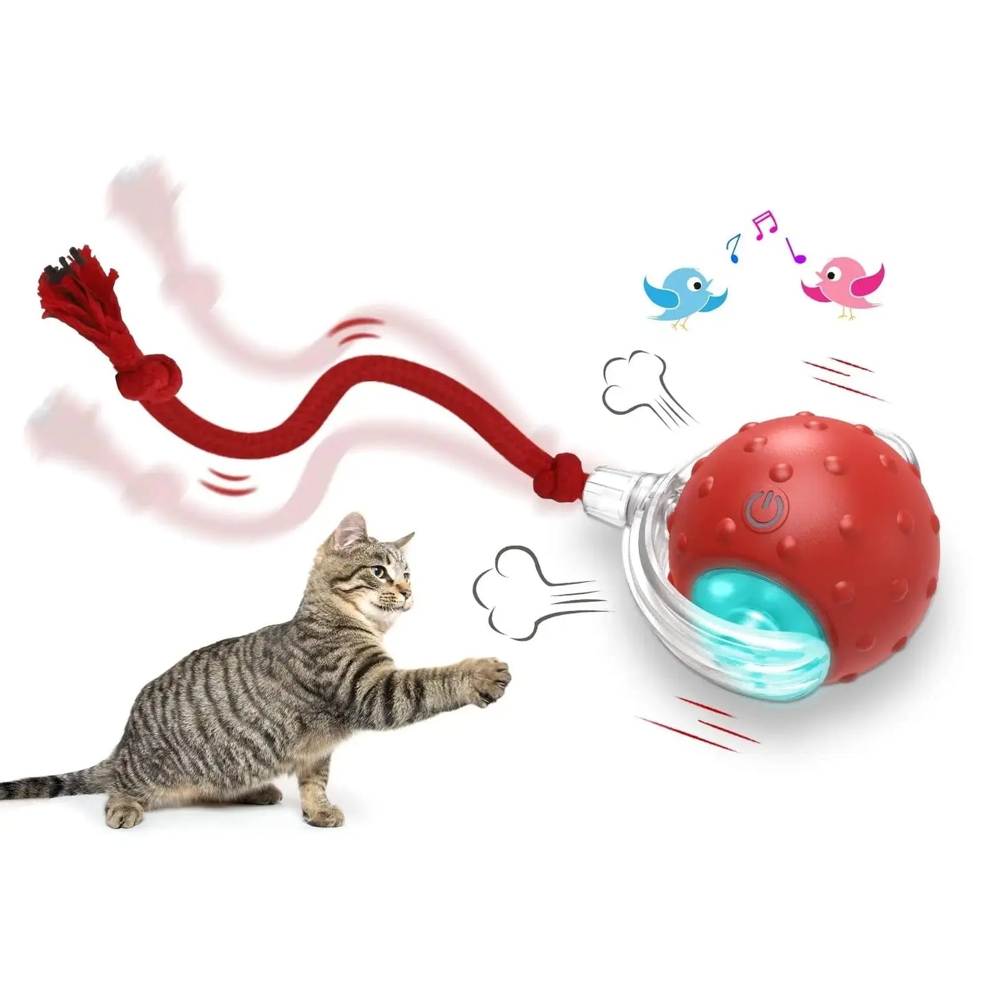 Interactive Cat Toy Ball Super Drive Cat Rolling Balls With Bird Chirping Motion - YOUYA PET